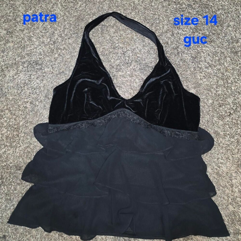 Y2K Patra Women's Black Top Size 14